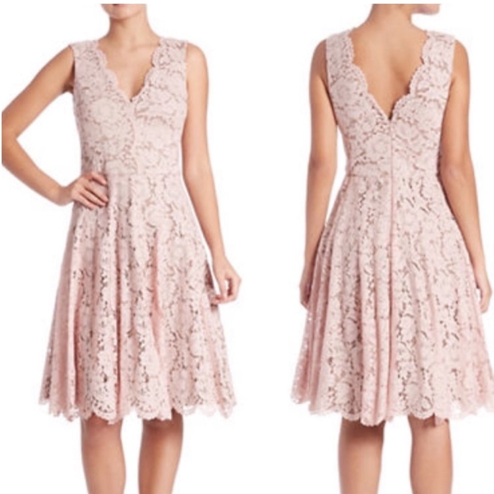 Vera Wang Scalloped Lace Dress